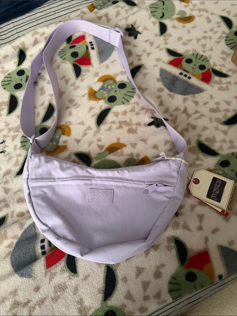 Jansport Lavender Crescent Crossbody Shoulder Bag